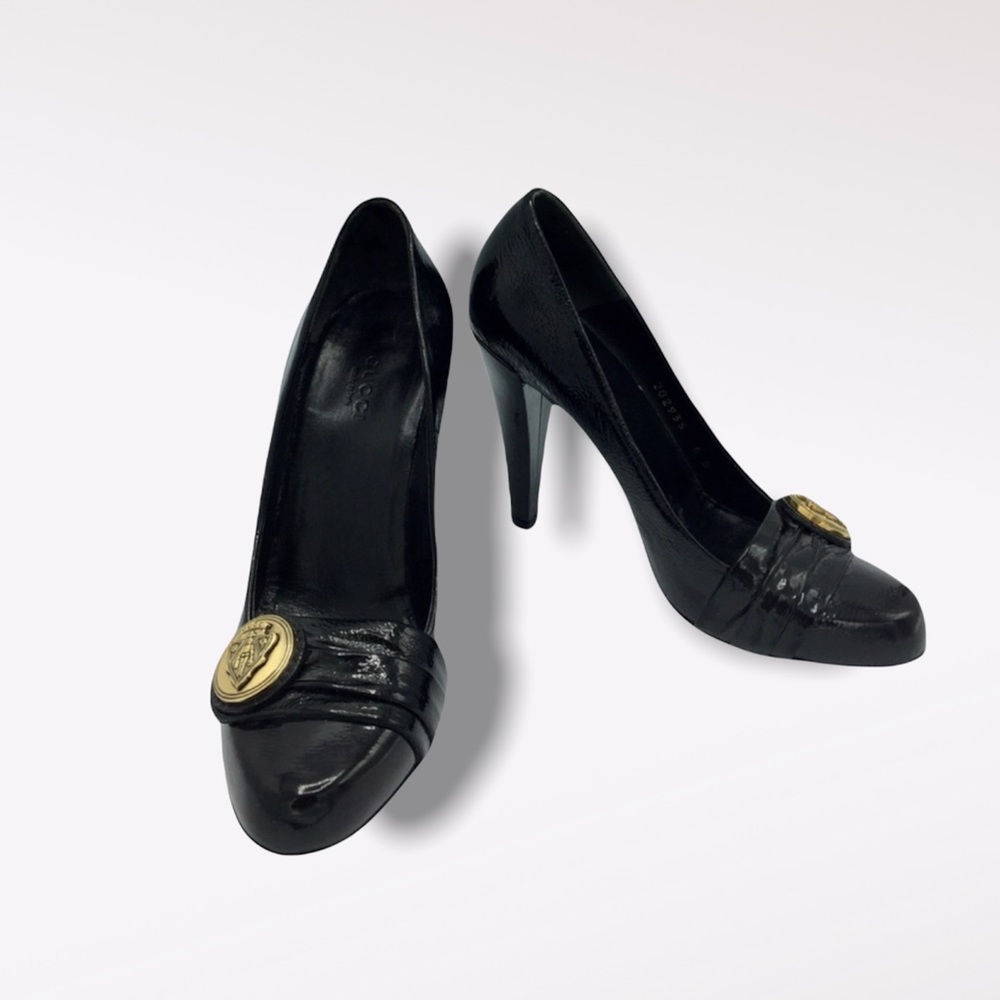Vintage Gucci Black l Patent Leather Heels
